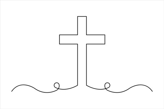 Good Friday continuous one line art drawing of vector illustration