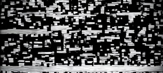 Poster - Abstract glitch animation with pixelated patterns and dynamic digital movement