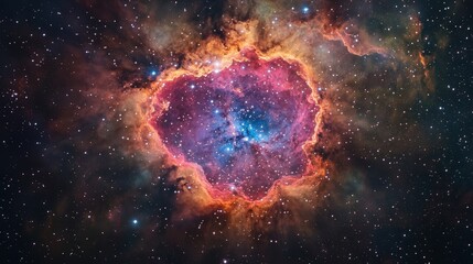Wall Mural - deep-space astrophotograph capturing the rosette nebula, with its intricate floral-like patterns