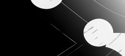 Poster - Dynamic abstract motion with contrasting black and white circular patterns highlighting modern design