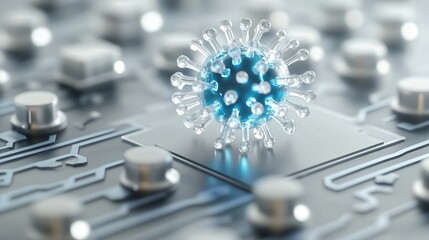 Poster - anti-virus immune microchip, self-learning and self-repairing against digital threats.