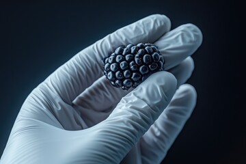 Poster - A close-up shot of a person's hand holding a Blackberry phone