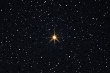 Poster - A bright star shining brightly in the night sky, perfect for astronomy or space-themed projects