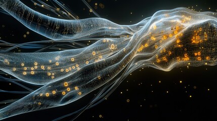 Poster - microchip, mimicking the structure of neural synapses, allowing seamless AI-human integration