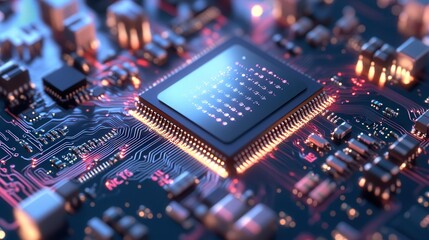 Poster - microchip, mimicking the structure of neural synapses, allowing seamless AI-human integration