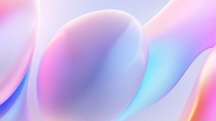 Poster - Softly illuminated flowing shapes create an appealing abstract composition