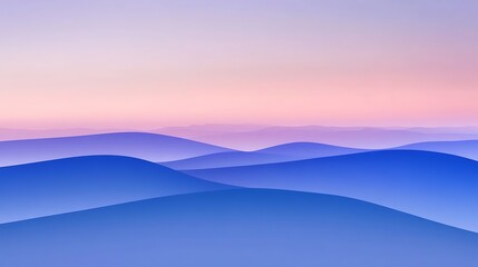 Poster - Abstract depiction of rolling hills at sunrise or sunset