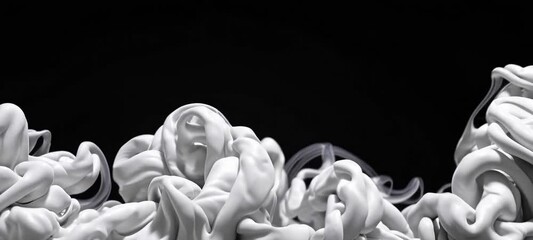 Poster - Mesmerizing abstract smoke patterns flowing in dynamic black and white motion