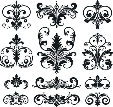 Monochrome Cosmonaut Text Dividers In Vintage Style For Decoration And calligraphic Design On White Background