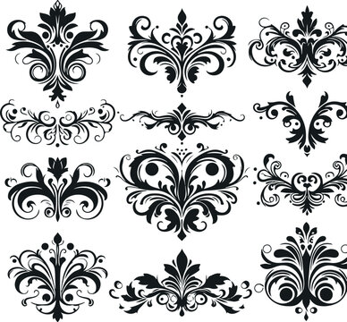 Monochrome Cosmonaut Text Dividers In Vintage Style For Decoration And calligraphic Design On White Background
