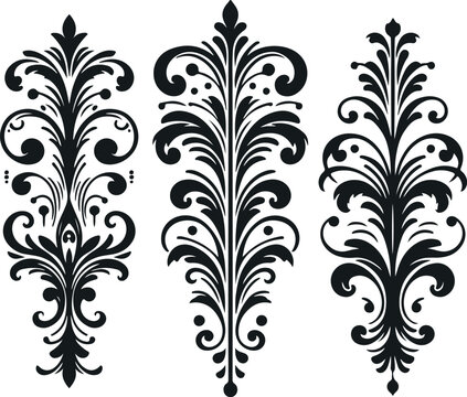 Monochrome Cosmonaut Text Dividers In Vintage Style For Decoration And calligraphic Design On White Background