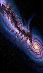 Wall Mural - mesmerizing cosmic spiral patterns entwined with twinkling stars in deep space