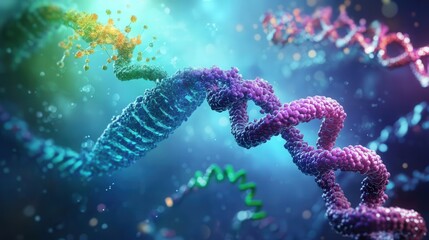 Fototapete - RNA interference (RNAi) can regulate gene expression, silencing specific genes and preventing their translation into proteins.