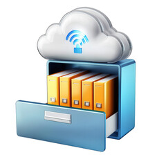 Fototapete - Files stored in folders, concept of cloud data storage