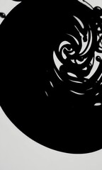 Poster - Mesmerizing black ink spread on white surface in artistic fluid motion