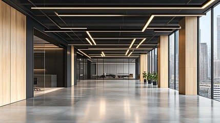 Poster - elegant modern office interior with sleek design and bright lighting