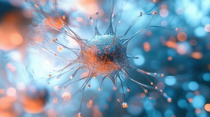 Poster - neural network chip, processing data at the speed of thought, bridging the gap between human intelligence and AI.