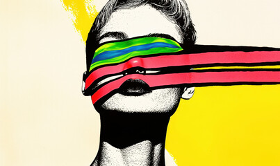 Poster - Exploring Identity and Expression Through Vibrant Abstract Portrait Art - A Modern Reflection on Color, Emotion, and Aesthetics