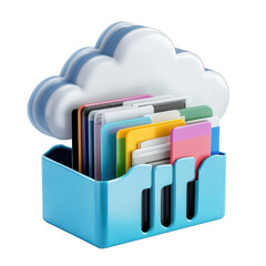 Fototapete - Files stored in folders, concept of cloud data storage