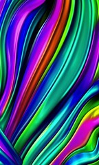 Poster - Vibrant chromatic waveforms: dynamic flow of bold colors in abstract motion