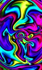 Poster - Vivid abstract swirls in motion unleashing a hypnotic display of vibrant colors