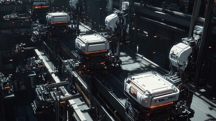 Aufkleber - advanced robotic factory producing self-sustaining ai colonies.