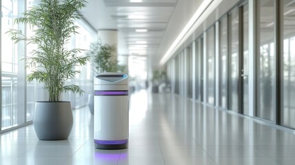 Poster - smart air filtration system that monitors the environment for pollutants, ensuring air quality is maintained in hospitals for sensitive patients.