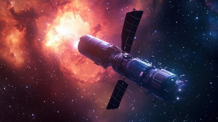 Wall Mural - spacecraft designed for deep-space photography, featuring high-resolution cameras, advanced optics,