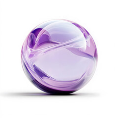 Wall Mural - 3d glossy glass sphere orb, isolated on a white background