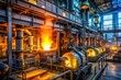 © Sunee - Glowing Furnace in Glass Production Line Factory - Industrial Manufacturing