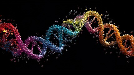 Aufkleber - vivid visual showing how genetic recombination occurs in DNA, with a focus on how segments of chromosomes are exchanged during sexual reproduction.