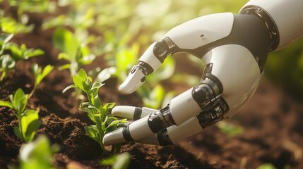 Aufkleber - world where robots and ai take care of every aspect of agriculture, from planting to harvesting, cre