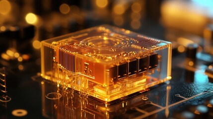 Poster - microchip, designed to interface directly with brain signals, offering enhanced cognition and real-t