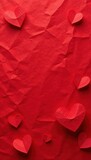 Red heart paper, crumpled texture, soft lighting, abstract, background