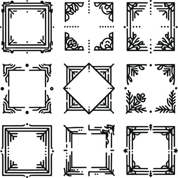 Vintage Style Frames For Decoration And Design On Isolated White Background