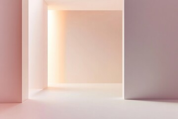 Wall Mural - Modern minimalist interior featuring soft gradients and empty space ideal for text placement or artistic expression. Generative AI