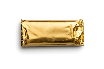 Sticker - Golden foil bar isolated on white