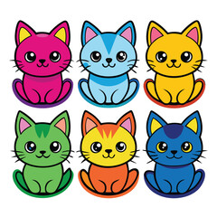 Naklejka na meble Cat sticker colorful image with a white background (1).eps
