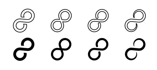 Poster - Infinity icon set. Infinity symbol. Infinity, eternity, infinite, endless symbols. Infinity icons