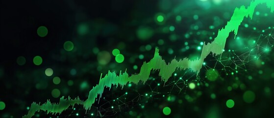 Poster - Green Growth Trends in Stock Market Graph with Data Visualization and Analytics