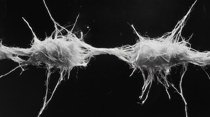 Aufkleber - Delicate white strings intertwine, showcasing intricate textures and details