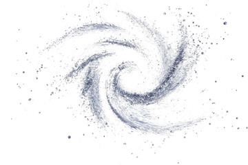 Wall Mural - Sparkling snowflakes silver swirl isolated on transparent white background