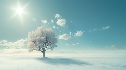 Wall Mural - ice shards suspended midair in a windy blizzard scene.