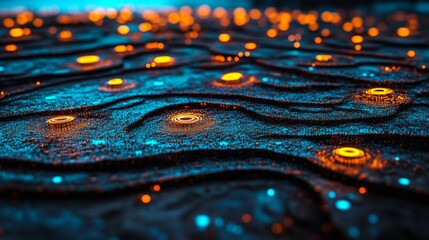 Poster - Dynamic light patterns in vibrant hues produce a mesmerizing effect in high-definition
