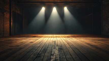 Poster - Dramatic stage lighting enhances the dark auditorium, creating an enchanting atmosphere for performances