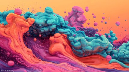 Poster - A dynamic visual spectacle unfolds through a colorful wave of flowing patterns in 4K resolution