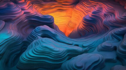 Poster - the image depicts a 3d wave background with a crystal glass liquid wave, complete with refraction an