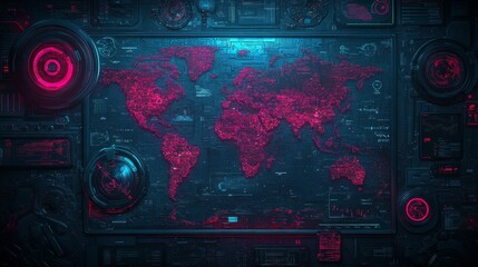 Poster - A futuristic cyberpunk design is achieved through the combination of abstract blue, mint, and pink colors with interlaced digital glitch and distortion effects, reflecting elements of retro futurism