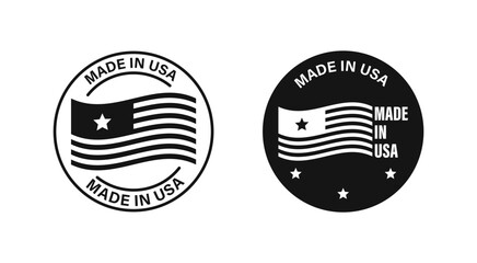 Poster - Made in USA label set. Made in USA. United States product