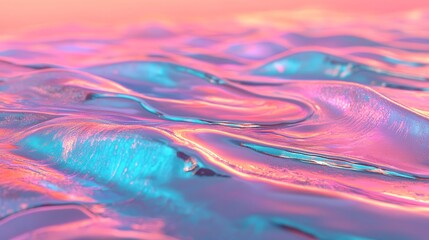 Fototapete - This premium design boasts a modern aesthetic, incorporating silver holographic foil, abstract chrome waves, and a hologram texture, set against an abstract 3D wave background
